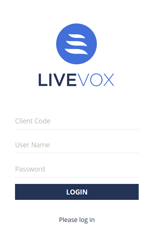 LiveVox Logon Window