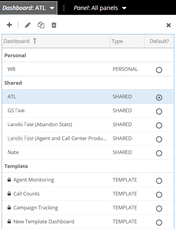 Dashboard Menu